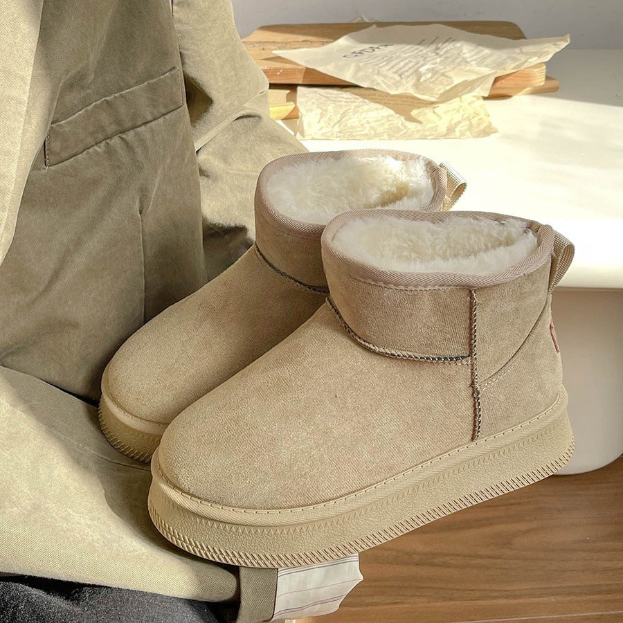 Snow boots for women 2026new arrivalwinterthick sole birkenstock cotton shoes fleece-linedthickened short boots non-slipheattechnortheast