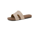 French open-toe flip-flops women's outerwear 2025 summer new style vacation flat anti-slip beach sandals