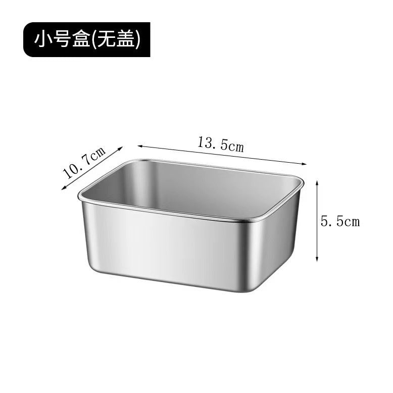 stainless steel towel tray for homemultifunctional covered square tray refrigerator food preservation box barbecue tray manufacturer
