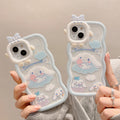 Wavy little monster case for apple iphone 16, iphone 12 pro cinnamoroll cartoon tpu glossy protective cover
