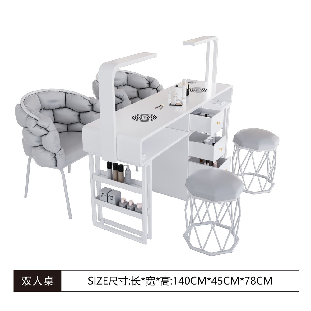 Widened 45cm nail table and chair set - special offer! economical single/double, light luxury, multi-functional, odorless, carbon steel with baked enamel finish