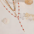 Customized diamond-encrusted cross necklace european and american retro jewelry trendy exaggerated niche stacked sweet cool clavicle chain