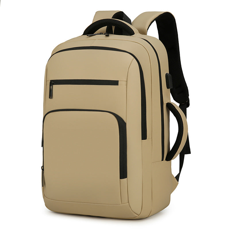 Spring new lightweight USB charging socket computer bag large capacity simple men's backpack casual business