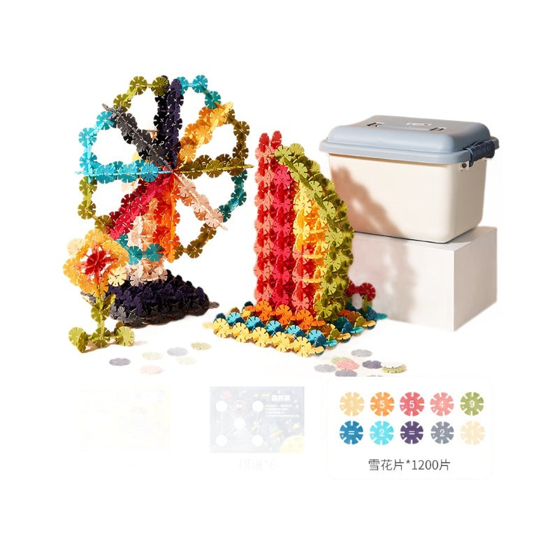 Kids snowflake thickened large building block assemble toys girls boys kindergarten baby educational puzzle inserts