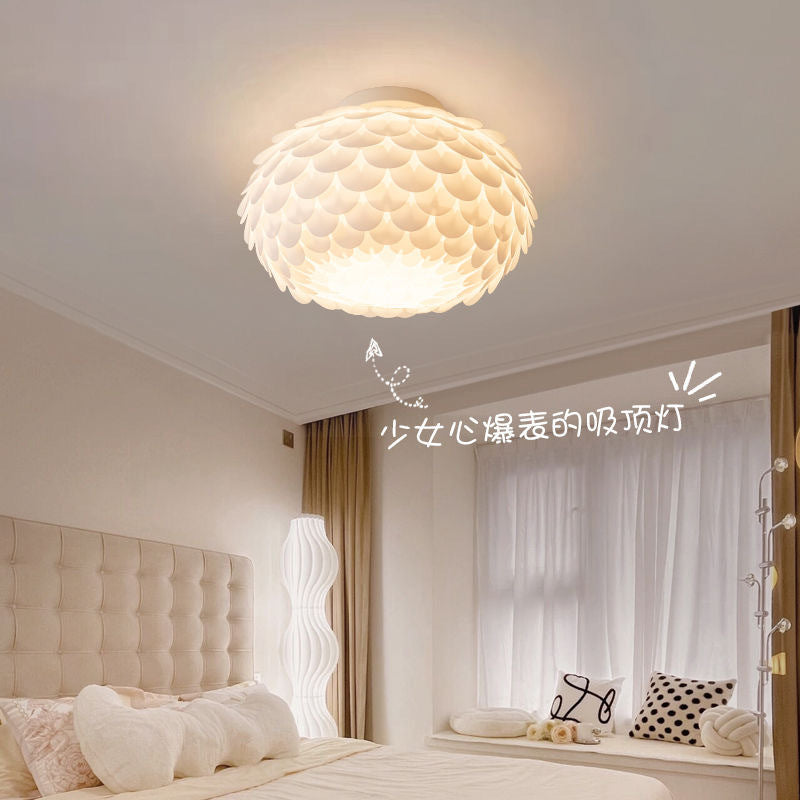 Influencer-approved light luxury fish scale chandelier - nordic cream style for bedroom, living room, dining room, and kids' room - eye-caring scales ceiling light
