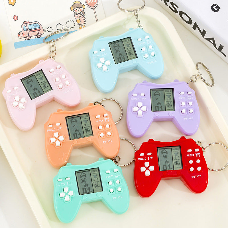 Mini tetris game console keychain - retro handheld arcade - nostalgic backpack charm - wholesale for street vendors