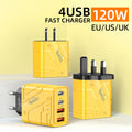 Mecha-style phone charger, 3-usb + pd multi-port charger head, 1200w, compatible with apple and android phones