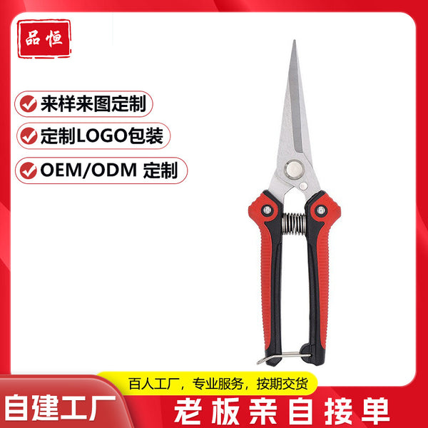 Professional processing custom fruit tree scissors pruning stainless steel pointed fruit picking scissors pruning fruit branches vegetable and fruit scissors