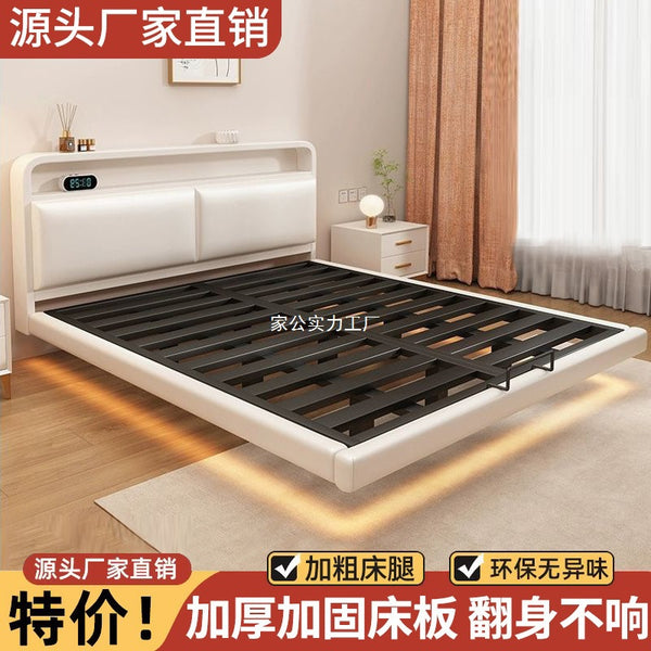 Wrought iron bed double bed master bedroom stainless steel suspended iron frame bed bold thickened steel frame bed modern simple suspended bed
