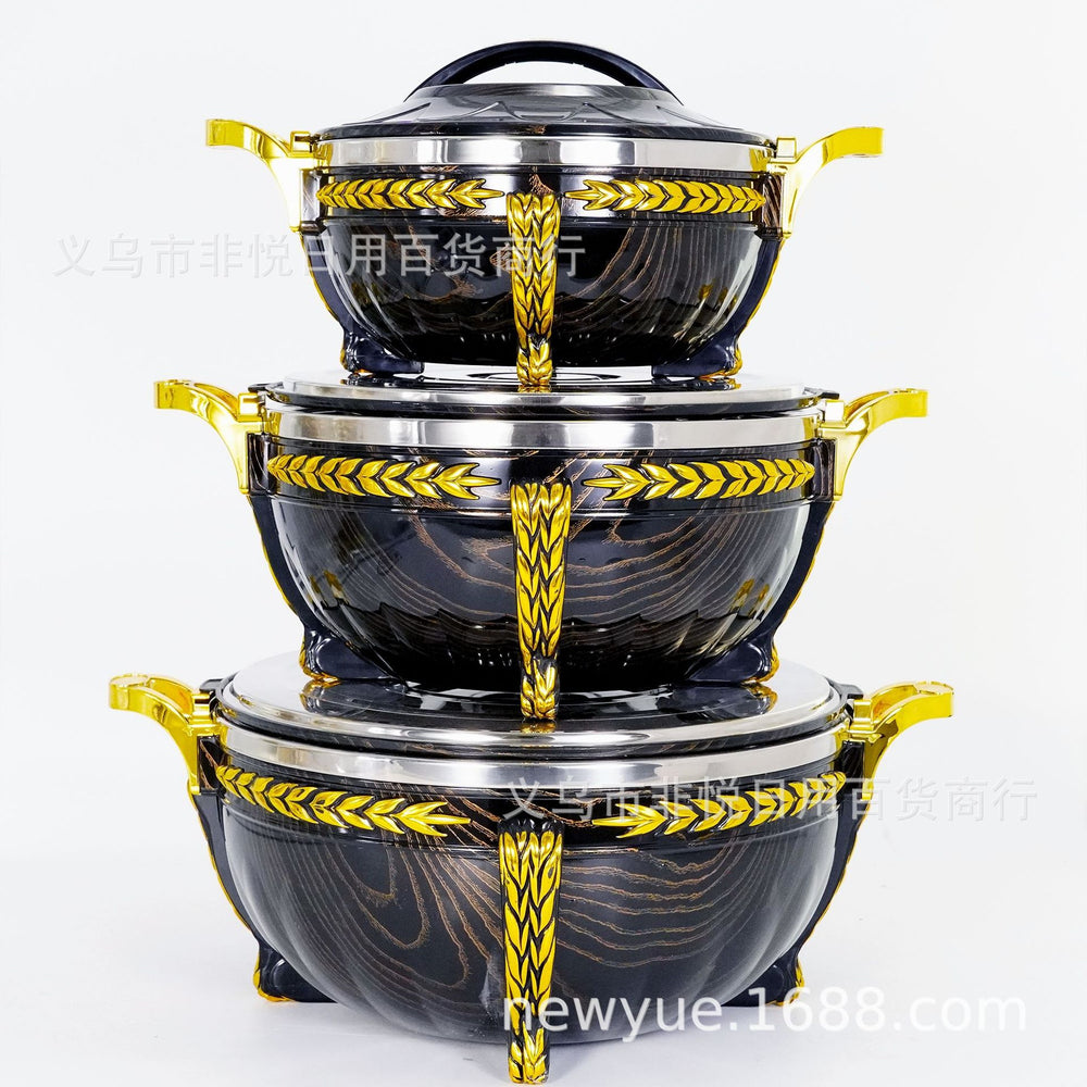 Factory direct sales cross-border hot-selling stainless steel insulation bucket white stone pattern black stone pattern light gold handle classic cross-border hot-selling