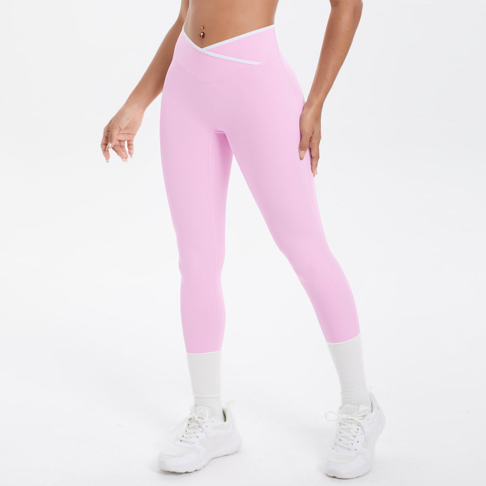 new color block criss-cross fitted brushed high-stretch yoga set - 5-piece running, fitness, and breathable training outfit