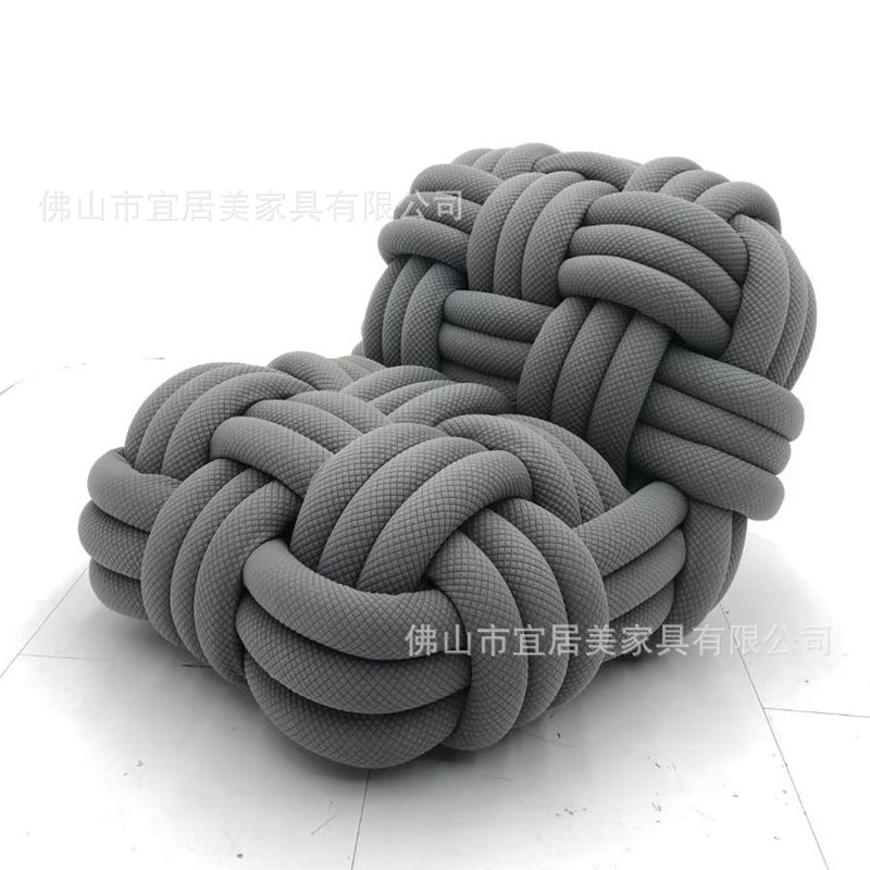 Creative knotted rope furniture woven chair artistic unique italian minimalist single chair home handmade lounge chair sofa