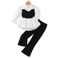 Autumnew arrivalkidsshirtvest lacetwo-piece setfashiontweed stylepantsgirllong sleevesk-stylesuit