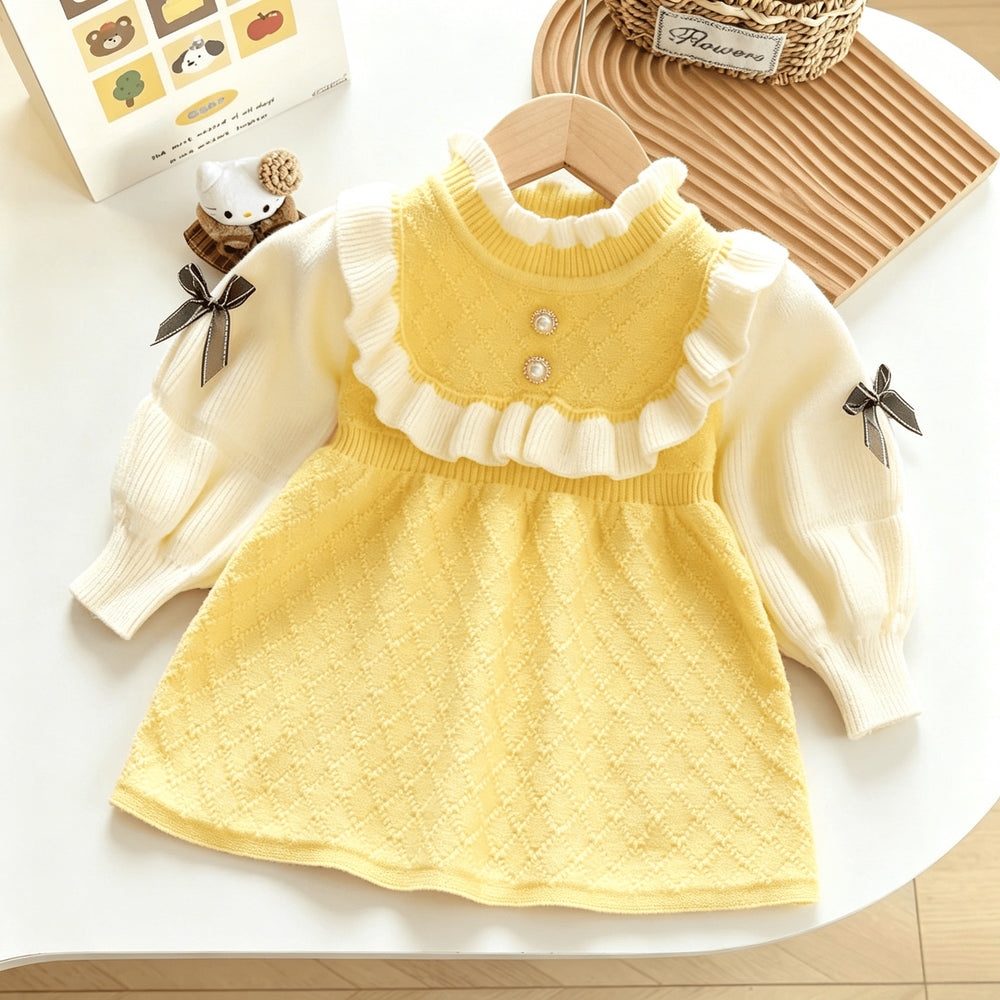 Girls' fashionable knitted princess dress - new  autumn/winter collection for baby girls, perfect for first birthday and autumn/winter wear