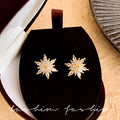 S925 sterling silver needle white zircon flower stud earrings - women's trendy, luxury, unique design, elegant and chic earrings