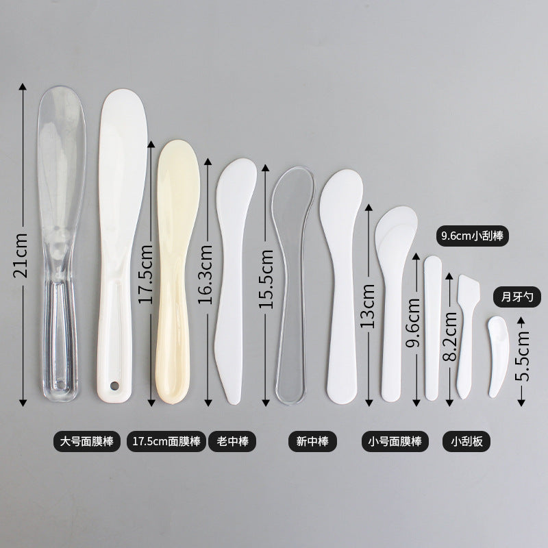 Wholesale facial mask applicator spatula set: plastic beauty mixing, stirring, scraping, and smoothing tools for face, body, and eye creams - crescent shaped spoons included