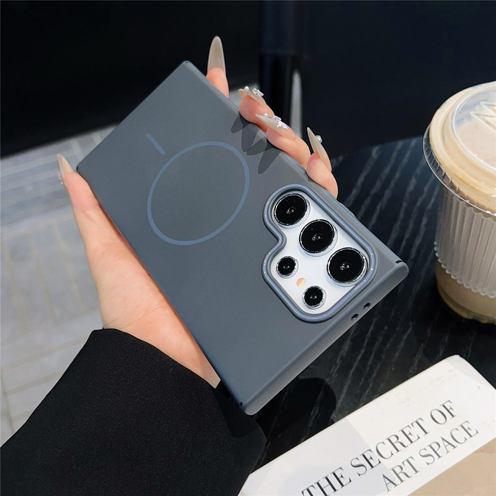 Suitable for samsung s26ultra soft fine ring magnetic phone case s25plus skin-feeling magnetic anti-fall protective case