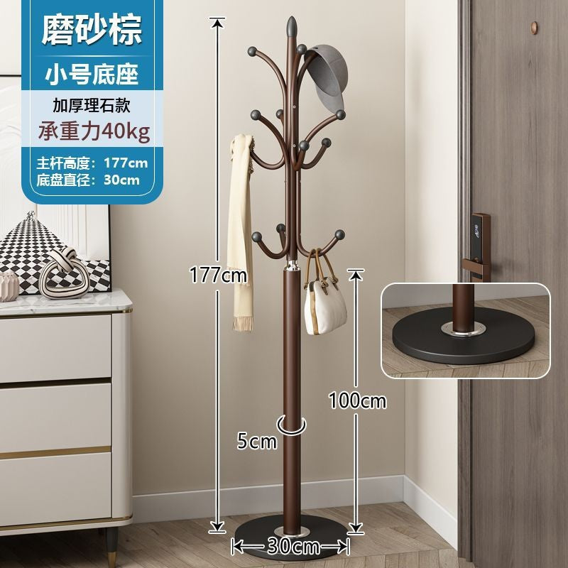 Modern minimalist light luxury marble coat rack floor standing bedroom iron art storage hat rack home hanging bag clothes rack