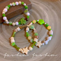 Green ceramic beaded bracelet for women - dopamine jewelry, niche, light luxury, exquisite bracelet, cute, high-value, student party accessory