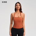 Sexy halter top with built-in bra pads - push-up, running, fitness, yoga tank top - yg-1010