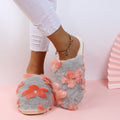 Thick solefall and winter shoes for women pearl flowers stuffedheattech fur slippers toe cap cotton slippers new arrivalin stock dropshipping