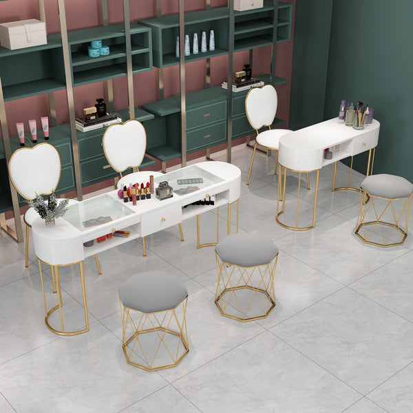 Nail art table and chair set Nordic ins Internet celebrity special economical single and double nail art table paint wrought iron free shipping