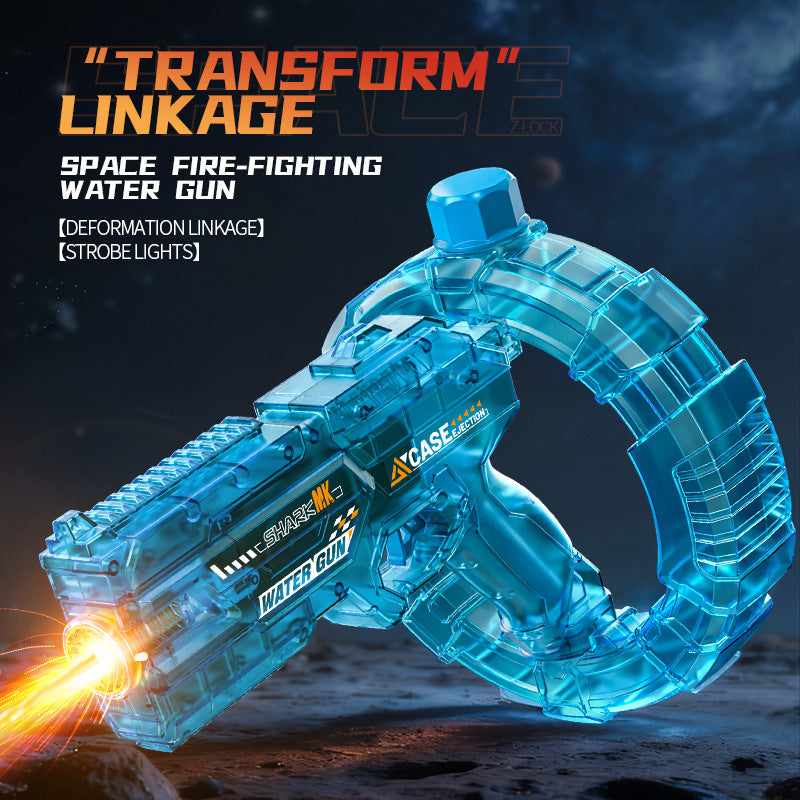 new energy-gathering ring electric water gun bursting deformation cool light large capacity fully automatic continuous water gun