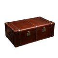 French retro oil wax leather art coffee table medieval designer coffee table cigar bar whiskey club floor box
