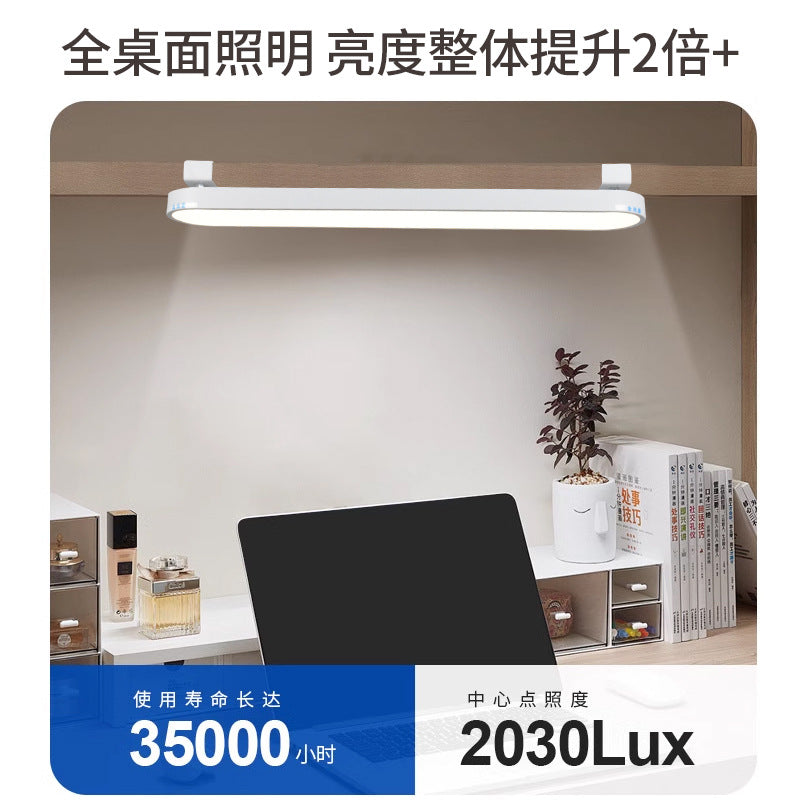 Wall-mounted led desk lamp - long strip, eye protection, full spectrum, ideal for studying, clip-on design for bookshelves and tables, anti-myopia