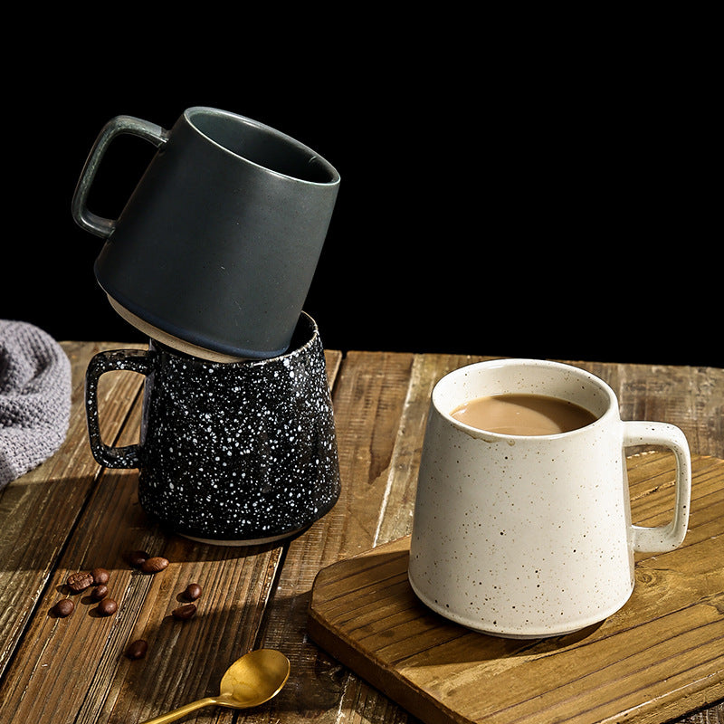 Japanese-style stoneware mug - ceramic drinking cup for water, milk, coffee - stylish breakfast mug for home or office - teacup