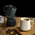Japanese-style stoneware mug - ceramic drinking cup for water, milk, coffee - stylish breakfast mug for home or office - teacup