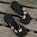 women's herringbone sandals and slippers, 2025 summer new arrivals, european and american style, butterfly design, plus size, foreign trade wedge heel platform sandals and slippers for women