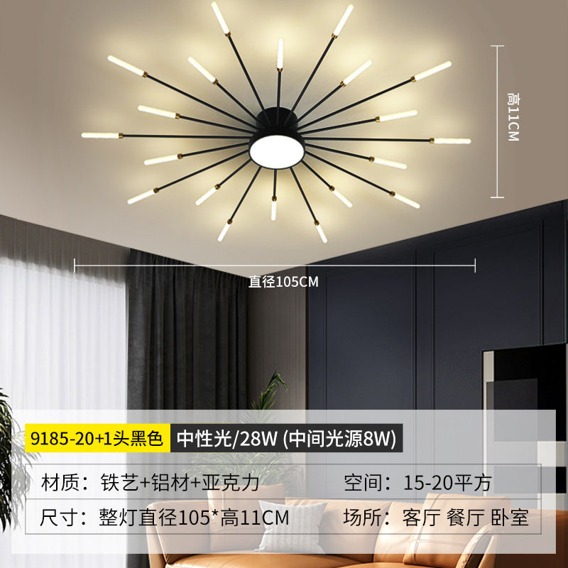 Home chandelier Modern simple LED lamps Lighting bedroom new fireworks led ceiling lamp Living room custom chandelier