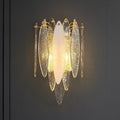 Modern minimalist sky blue glass panel wall sconce - ideal for hallways, corridors, bedrooms, bedside tables, living room backdrops - direct from the manufacturer