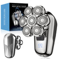 Magnetic floating 7-blade electric shaver with light, washable body, quick charge, and grooming kit