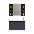 Hotel-style honeycomb aluminum bathroom vanity set with integrated ceramic basin, smart waterproof and moisture-proof washbasin for bathroom use