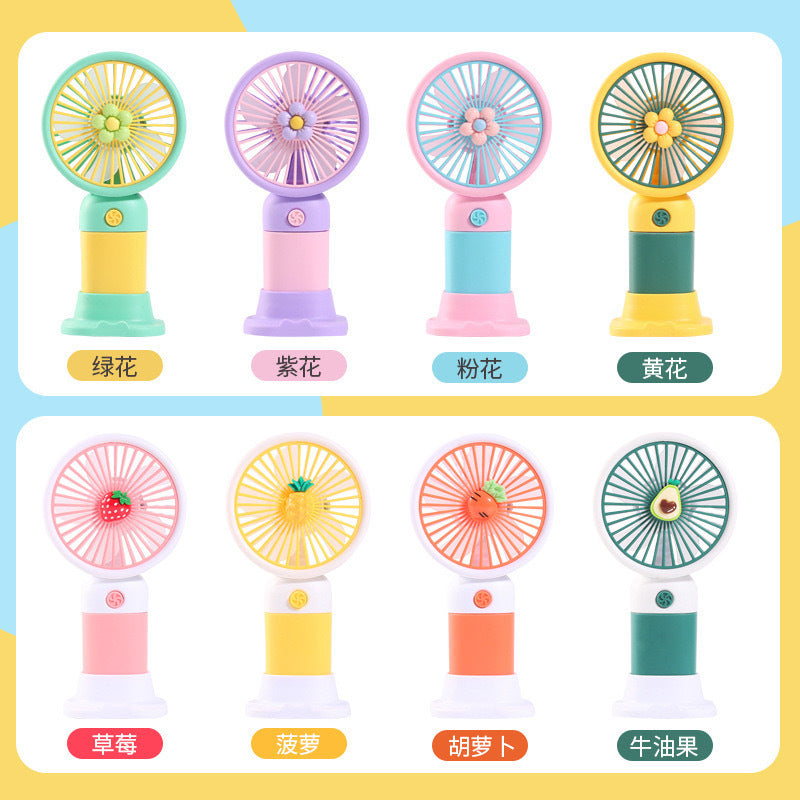 hot-selling handheld mini fan, featuring a cute floral cartoon design. usb powered, desktop mini portable fan, perfect for student gifts and wholesale