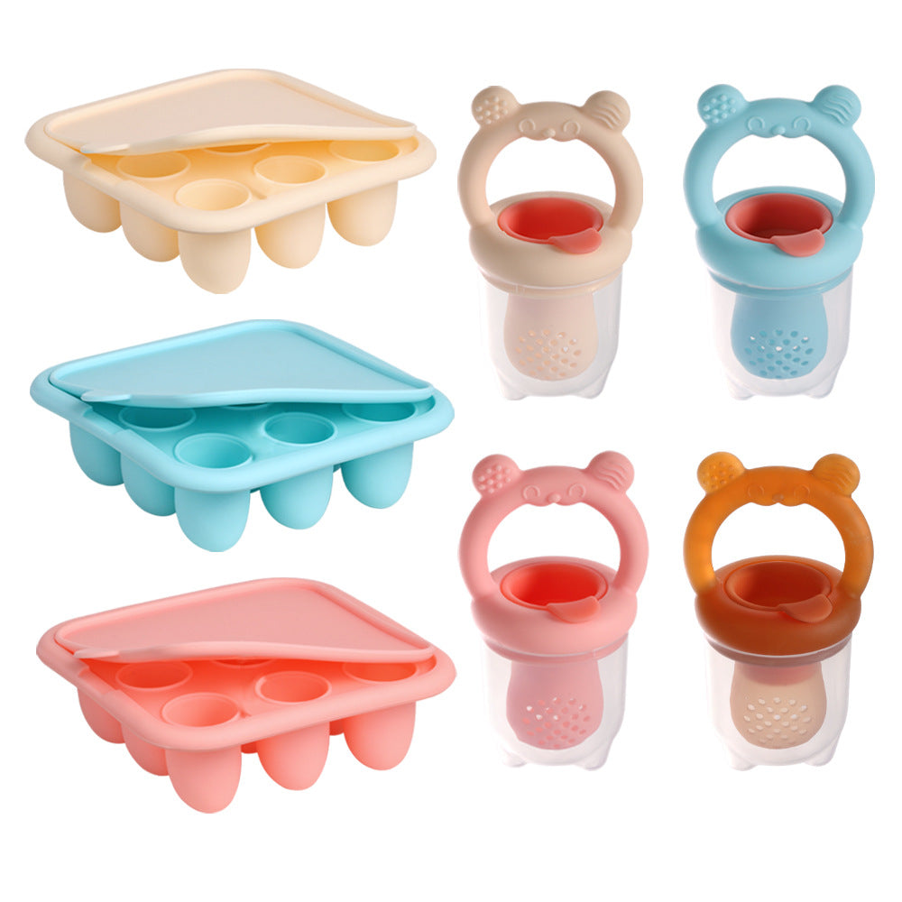 Dongguan manufacturer's new silicone bite Le bear complementary food baking mold baby fruit and vegetable bite Le complementary food device