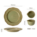 European retro embossed plate - perfect for western cuisine, pasta, breakfast, restaurants, and hotels. a stylish and high-value steak plate and dinner plate