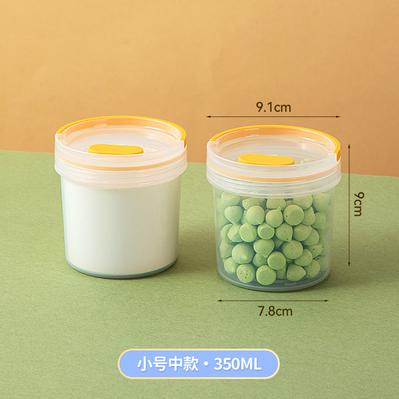 Japanese desktop round transparent storage box plastic sealed baby milk powder box food grade portable storage tank