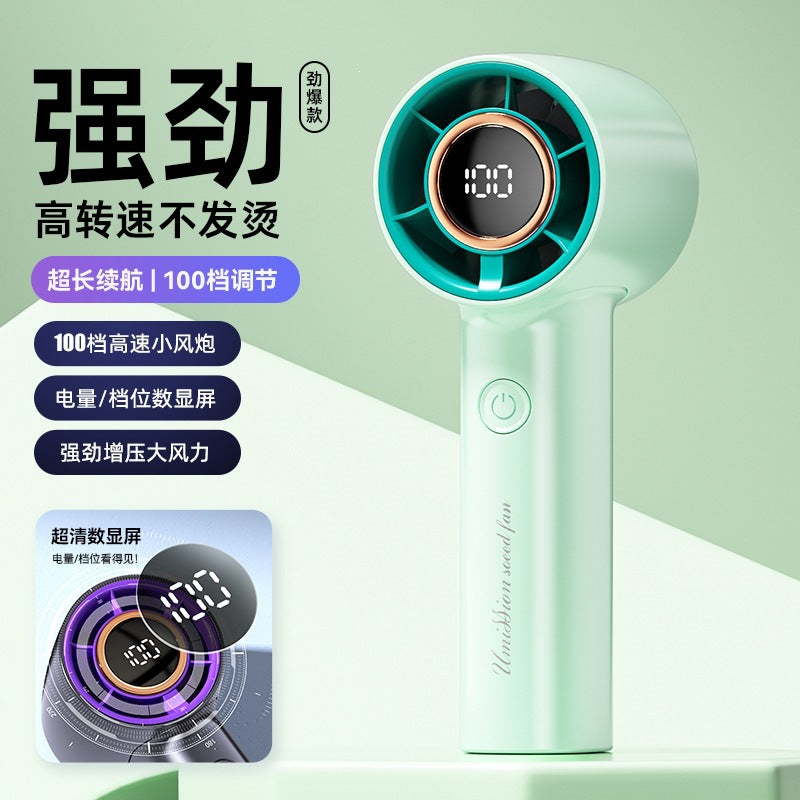 2026 new handheld neck fan with digital display, usb rechargeable, mini portable outdoor camping fan - powerful wind, low power consumption