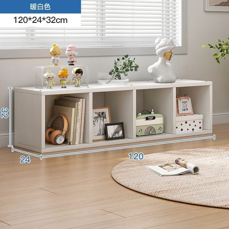 Balcony bay window storage cabinet storage rack cabinet storage cabinet plaid cabinet floor-standing single-layer low cabinet bookshelf for home bookcase