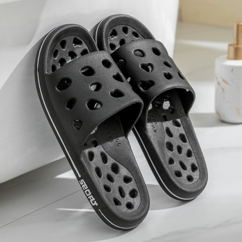 Bathroom bath slippers women's summer indoor non-slip water leakage slippers non-slip cut out bathroom couple shower slippers men