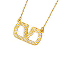 [copper inlaid with zirconium] cross-border popular letter necklace for women, versatile, high-end, light luxury, diamond-encrusted sweater chain jewelry