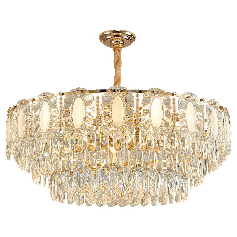 French Cream Wind Light Luxury Crystal Chandelier Living Room Main Light Bedroom Light 2025 New Simple Dining Room Lighting