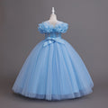 Yimingzhi flower girl dress - floral design, long, cross-border princess dress - dropshipping available - children's dress