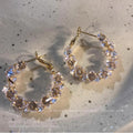Explosive zircon hoop earrings niche style design earrings exaggerated fashionelegant earrings women's earrings korean niche style