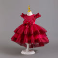 Exportin stock trailing evening dress airplane sleeve tutu princess dress girl banquet dress girl dress