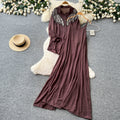 French lazy style heavy industry embroidered beaded lapel shirt suspender dress for women 2026autumtwo-piece setelegantslimming look