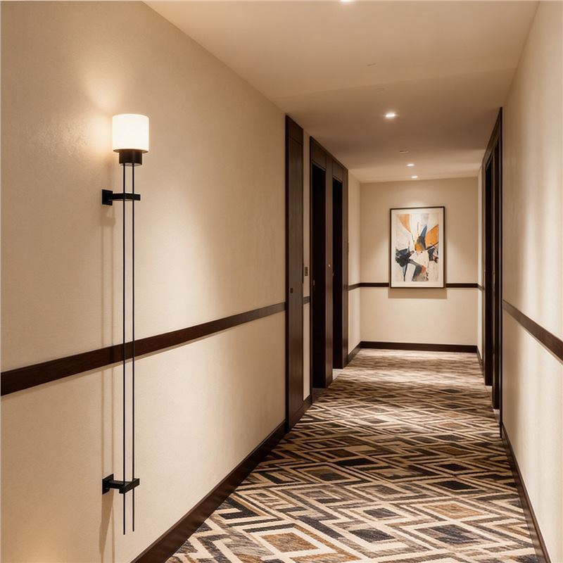 Accessible luxury normcore long pole wall lamp house living room background wall lamp hotel lobby lamp bedroom bedside atmosphere lamp